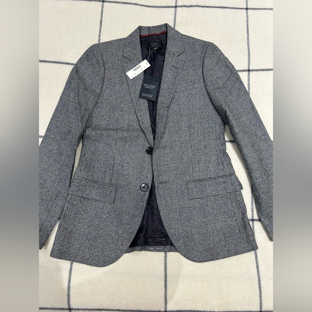 J. Crew Black and White Checkered Blazer